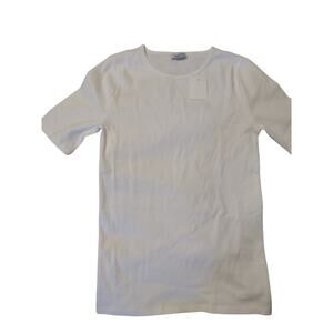 J. Crew Factory White Cotton Basic Tee‎ Shirt XS Closet Essential Lightweight